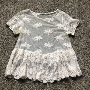 Lace Overlay Shirt